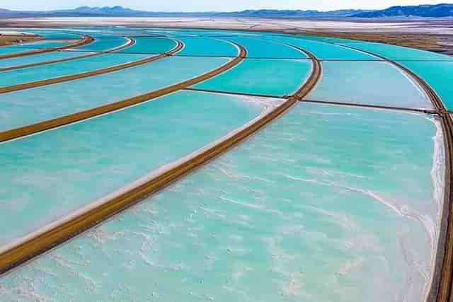 Lithium evaporation ponds in northern Argentina. (Representative image)